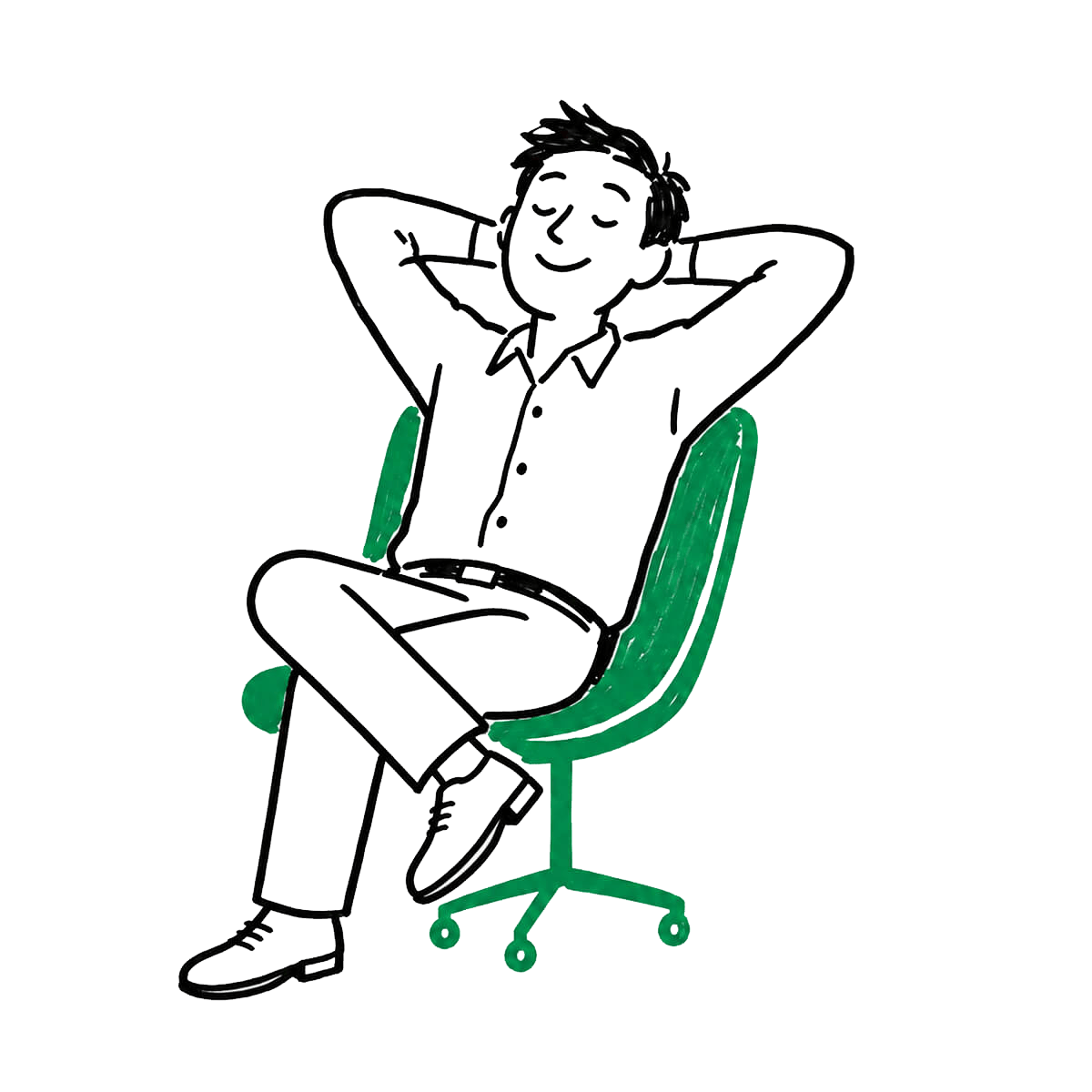 Spokojený majitel firmy v klidu